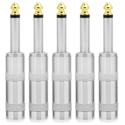QWORK 1/4 in TS Plug 6.35mm Mono Male Jack Connector