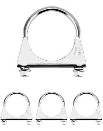 QWORK Zinc-Plated Carbon Steel U-Bolt Clamp 2.5 in