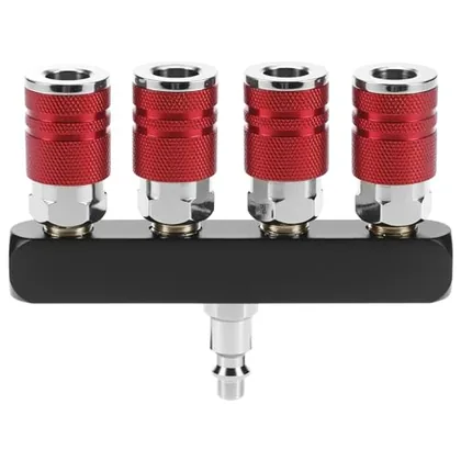 QWORK 4-Way Straight Air Manifold