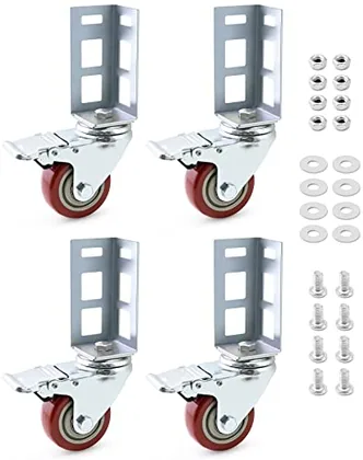 QWORK 3 in Caster Wheels for Boltless Shelving - 500 lb Load Capacity