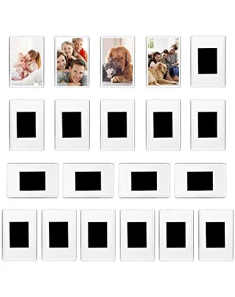 QWORK 20Pcs Small Magnetic Photo Frame for 2.75 in x 1.75 in Photos