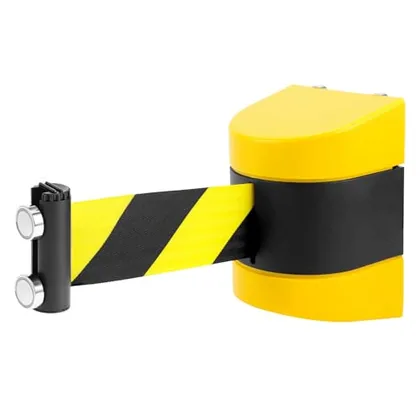 QWORK Magnetic Wall Mount Retractable Belt Barrier - Crowd Control and