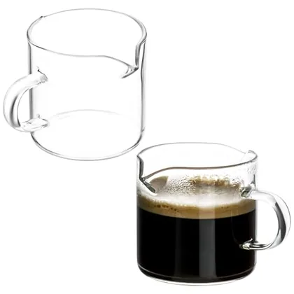 QWORK Double Spouts Espresso Shot Glass Cup Without Scale