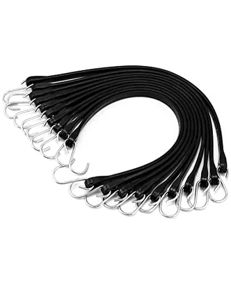 QWORK 21 Inch Tarp Straps with S-Hooks