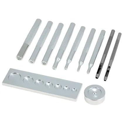 QWORK Craft Tool Die Punch Snap Kit Rivet Setter with Base
