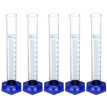 QWORK Borosilicate Glass Graduated Cylinder Set - 5PCS