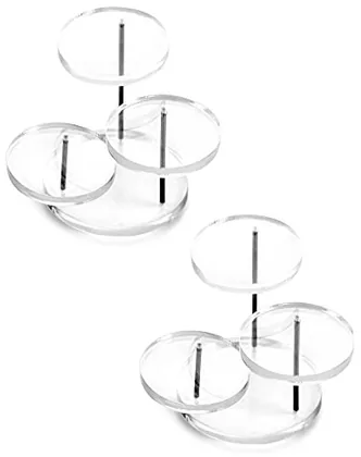 QWORK Round Acrylic Products Display Riser Stands