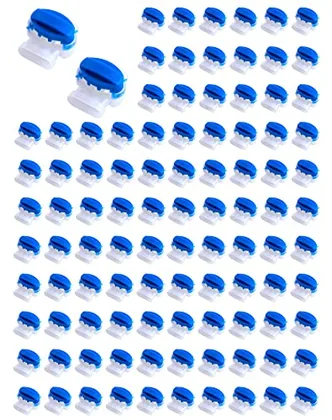 QWORK 100 Pack 3 Wire Connectors Electrical IDC 314-BOX Pigtail