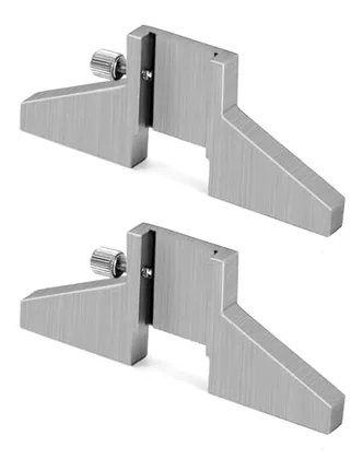QWORK 2 Pack Caliper Depth Base Carbon Steel T-Bar Attachment for