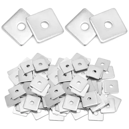 QWORK 100 Pcs Heavy Duty Galvanized Square Washer Plates