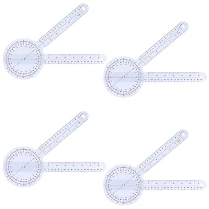 QWORK 12 Inch 360 Degree Goniometer Clear Plastic Protractor