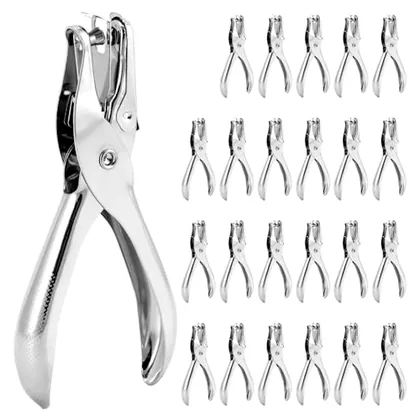 QWORK 24 Pack 1/4 Inch Single Hole Puncher - 5 Sheet Capacity Paper