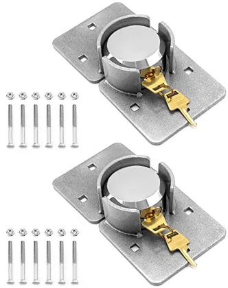 QWORK Heavy Duty Puck Lock and Hasp