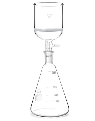 QWORK Borosilicate Glass 500ml Buchner Filtering Funnel and 1000 mL