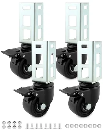 QWORK 3 in PU Caster Wheels for 2 inx2 in Boltless Shelving Racks - 4