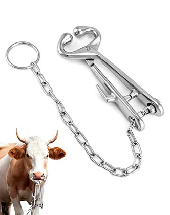 QWORK Stainless Steel Cattle Nose Ring Livestock