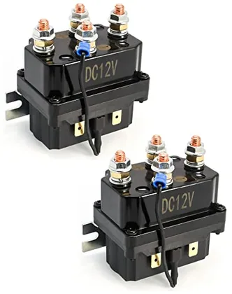 QWORK 12V 250A Winch Solenoid Relay Contactor - Four‐Wire Control