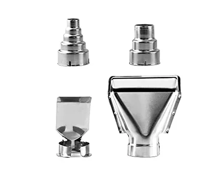 QWORK 4 PCS Heat Gun Nozzles Kits Stainless Steel Reflector Nozzle Hot