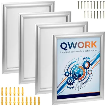 QWORK 4 Pack Aluminum Snap Frame