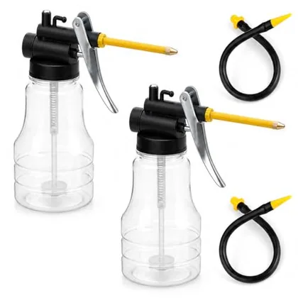 QWORK 2 Pack 250ml Oil Can Pump Oiler