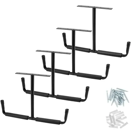 QWORK Overhead Ceiling Hooks Rack - Heavy Steel Storage Hangers for Garage