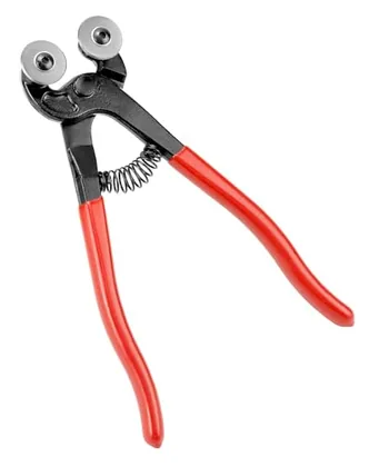 QWORK Heavy Duty Glass Tile Nippers - 8 Inch Wheeled Mosaic Nipper &