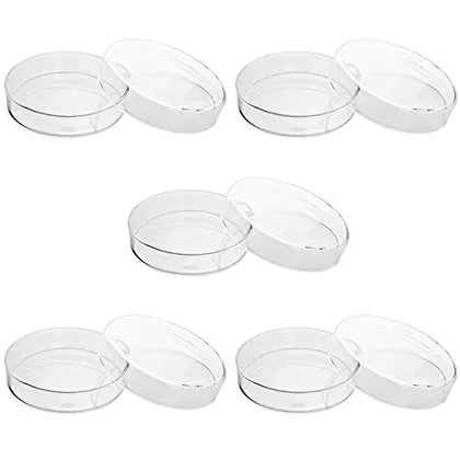 QWORK Glass Petri Dish Petri Plates with Lid