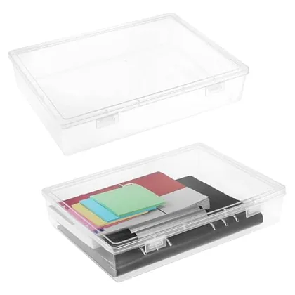 QWORK Plastic Storage Stackable Container Bin Organizer Box